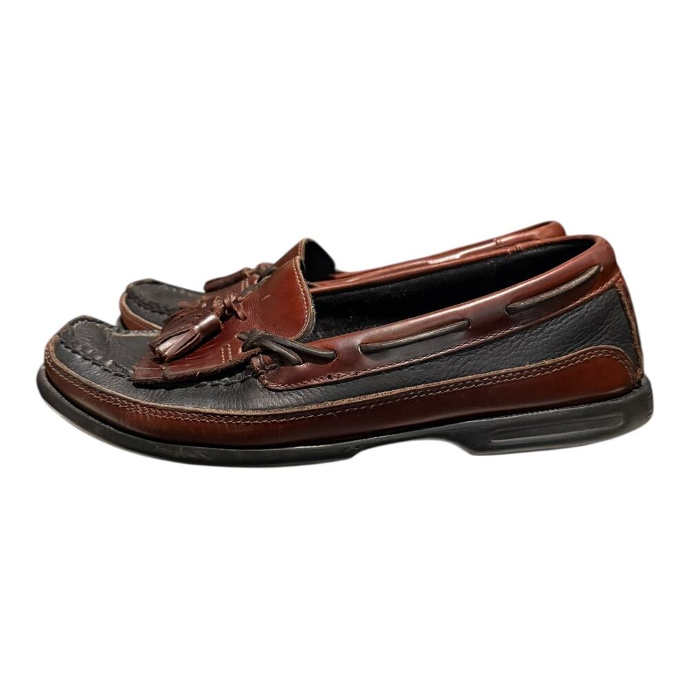 Sperry Top Sider Men's Size 9 M Black Brown Leather Comfort  Kiltie Loafers - Picture 5 of 9